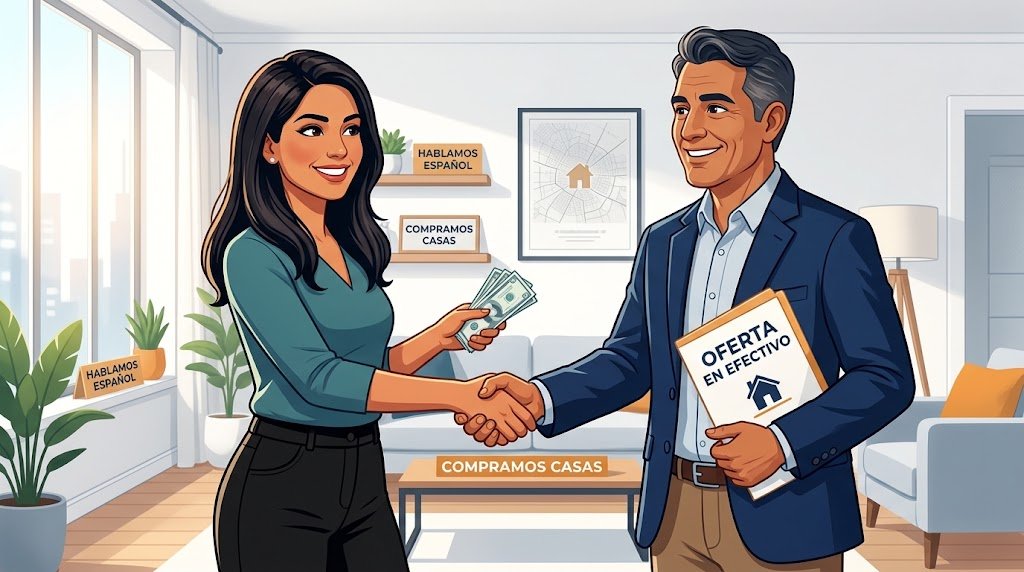 Propietaria recibe una oferta en efectivo de un representante de Cash 4 My Home que habla español